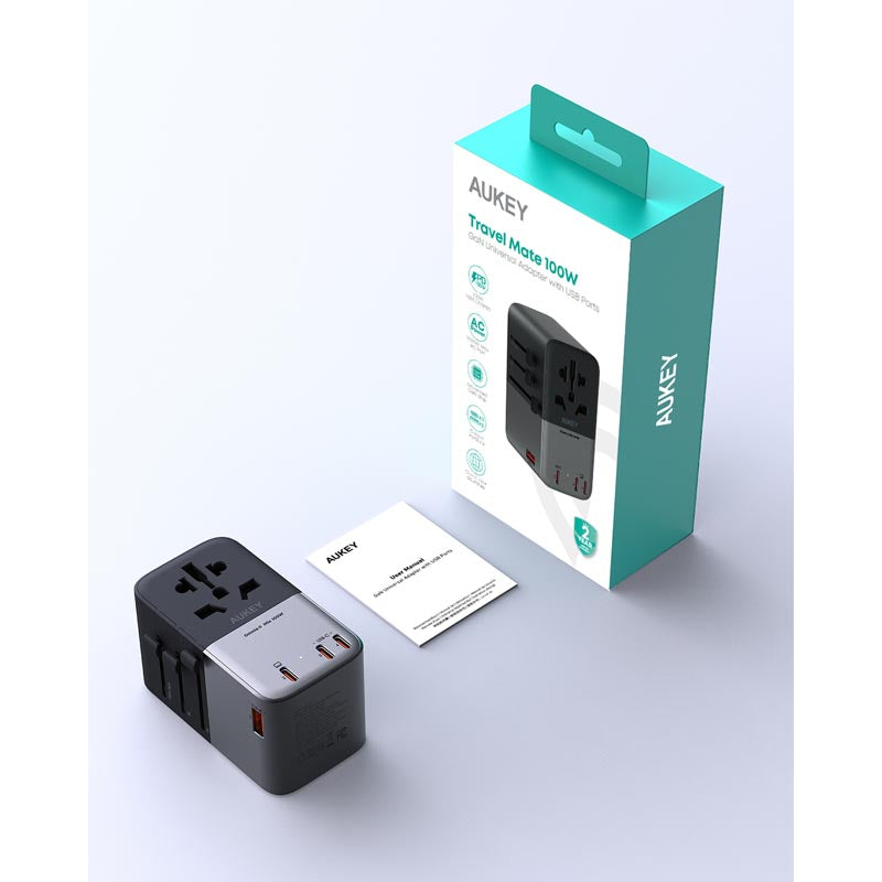 Aukey PA-TA09A 100W GaN Universal Adapter with USB Ports