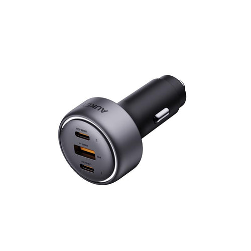 Aukey CC-P1 Pathfinder Mix 3 66W Fast Charging Car Charger (Dark Grey)