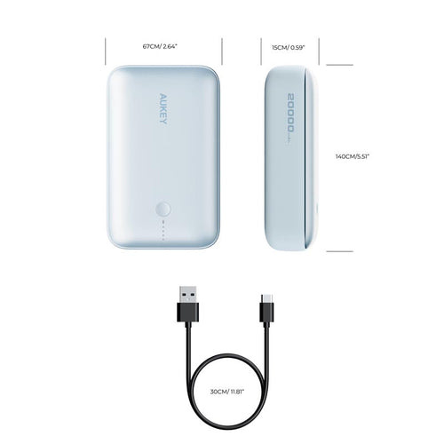 Aukey PB-Y57 Spark Mini 20000mAh Compact Fast Charging Power Bank with 20W PD (Blue)