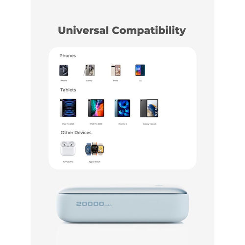 Aukey PB-Y57 Spark Mini 20000mAh Compact Fast Charging Power Bank with 20W PD (Blue)