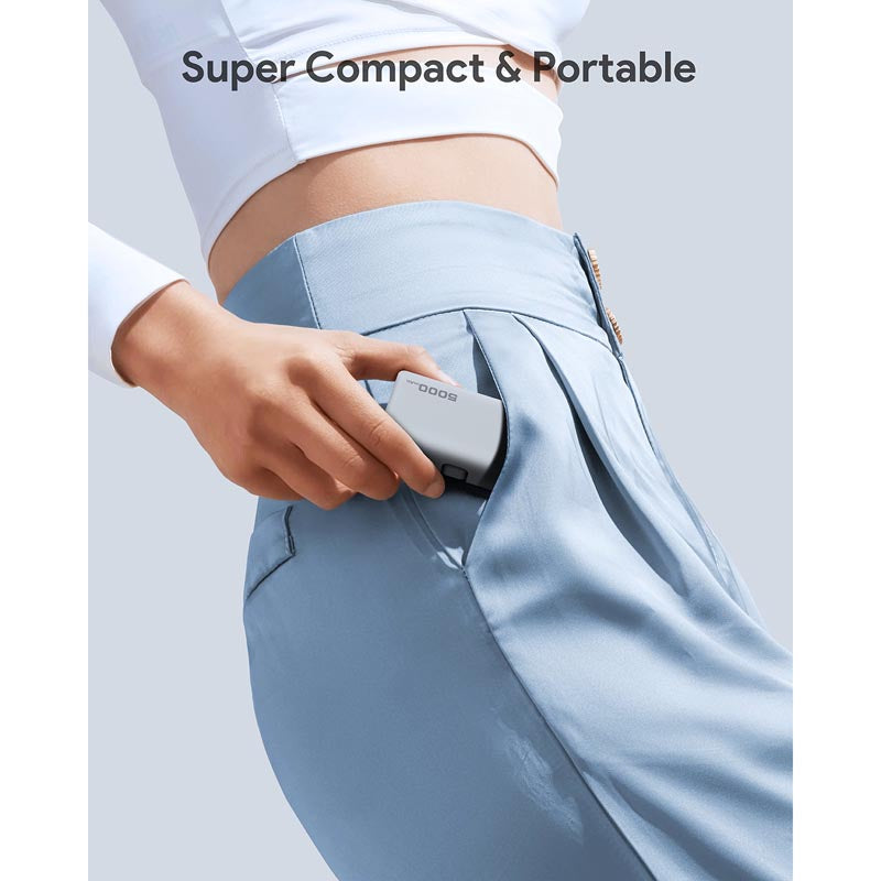 Aukey PB-Y59 Spark Mini 5000mAh Portable Power Bank with Built-in USB-C Port (White)