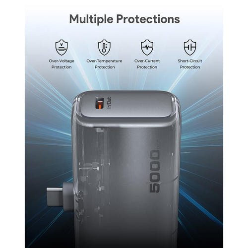 Aukey PB-Y59 Spark Mini 5000mAh Portable Power Bank with Built-in USB-C Port (White)