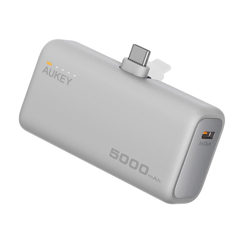 Aukey PB-Y59 Spark Mini 5000mAh Portable Power Bank with Built-in USB-C Port (White)