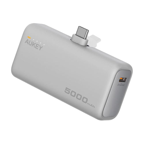 Aukey PB-Y59 Spark Mini 5000mAh Portable Power Bank with Built-in USB-C Port (White)