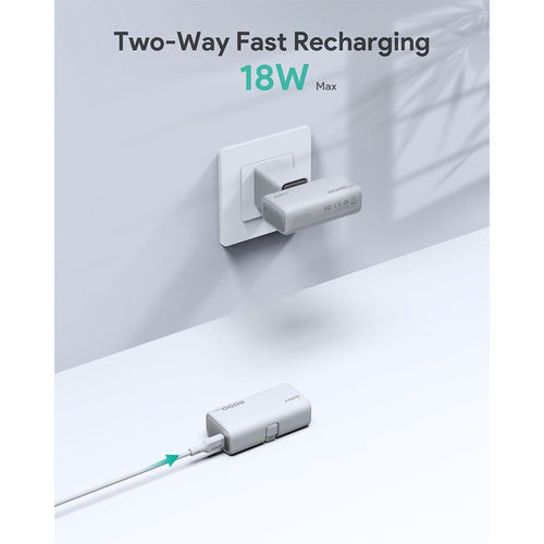 Aukey PB-Y59 Spark Mini 5000mAh Portable Power Bank with Built-in USB-C Port (White)