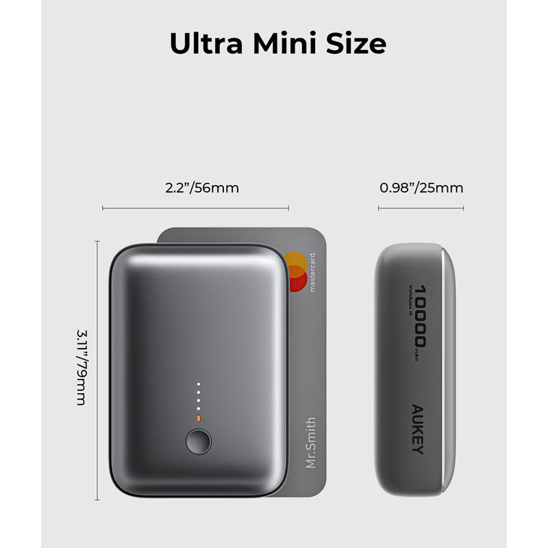 Aukey PB-Y55 Spark Mini PD20W 10000mAh Power Bank (Grey)