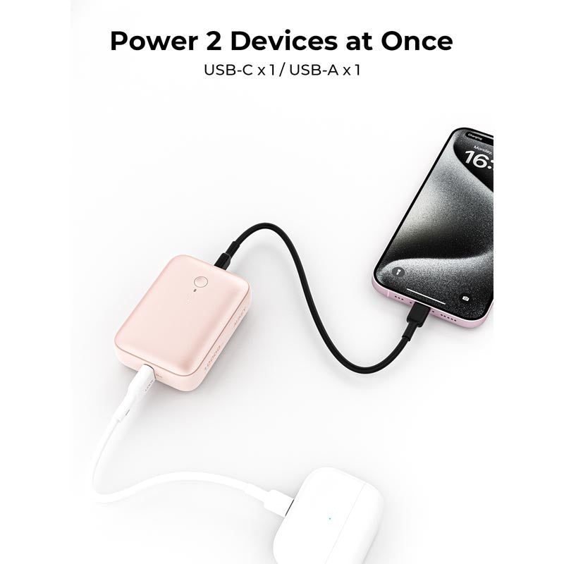 Aukey PB-Y55 Spark Mini 10000mAh Compact Fast Charging Power Bank with 20W PD (Pink)