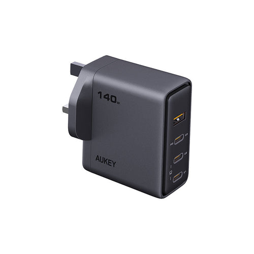 Aukey PA-C6 Comet Mix 4 140W Fast Charging Wall Charger with GaN Technology - Gray