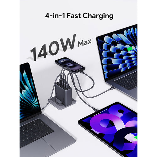 Aukey PA-C6 Comet Mix 4 140W Fast Charging Wall Charger with GaN Technology - Gray