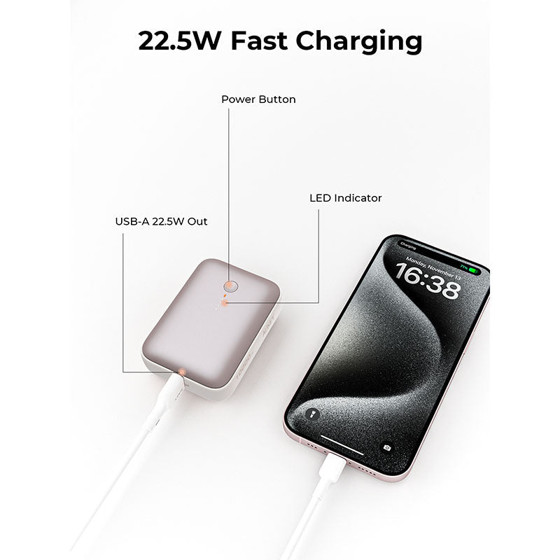 Aukey PB-Y55 Spark Mini 10000mAh Compact Fast Charging Power Bank with 20W PD (Desert Gold Titanium)