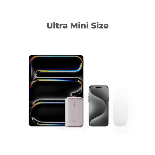 Aukey PB-Y57 Spark Mini 20000mAh Compact Fast Charging Power Bank with 20W PD (Desert Gold Titanium)