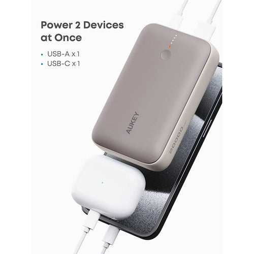 Aukey PB-Y57 Spark Mini 20000mAh Compact Fast Charging Power Bank with 20W PD (Desert Gold Titanium)