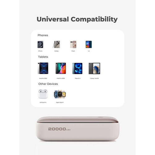 Aukey PB-Y57 Spark Mini 20000mAh Compact Fast Charging Power Bank with 20W PD (Desert Gold Titanium)
