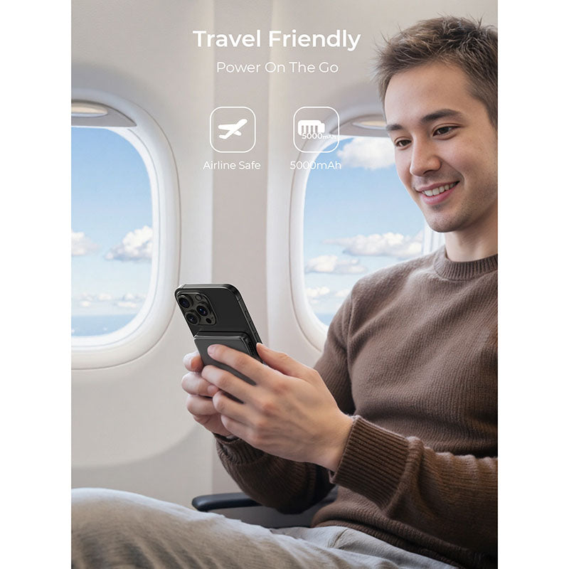 Aukey PB-MS07 MagFusion M Qi2 5000mAh Magnetic Wireless Power Bank - Dark Gray