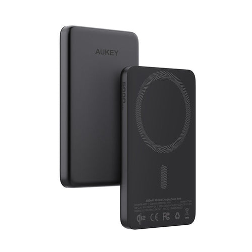 Aukey PB-MS07 MagFusion M Qi2 5000mAh Magnetic Wireless Power Bank - Dark Gray