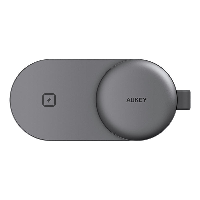 Aukey LC-MC313 MagFusion C 3-in-1 Qi2 Wireless Charging Station - Gray