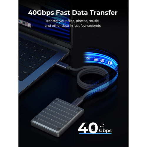 Aukey CB-DCC401 Circlet Mix 40G 1m USB4 Gen3 40Gbps USB-C to USB-C Cable - Gray