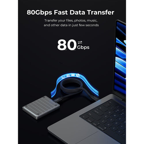 Aukey CB-DCC402 Circlet Mix 80G 1.5m USB4 V2.0 80Gbps USB-C to USB-C Cable - Black