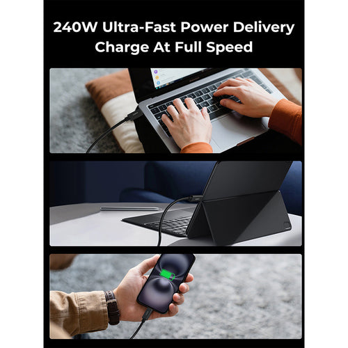 Aukey CB-DCC402 Circlet Mix 80G 1.5m USB4 V2.0 80Gbps USB-C to USB-C Cable - Black