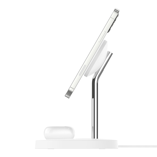 Belkin WIZ010myWH BoostCharge Pro 2in1 Wireless Charger Stand with MagSafe 15W + adapter (White)