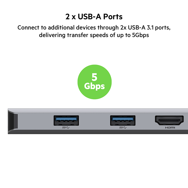 Belkin AVC007btSGY Connect USB-C 5-in-1 Multiport Adapter Hub