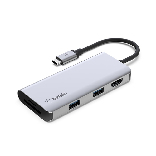 Belkin AVC007btSGY Connect USB-C 5-in-1 Multiport Adapter Hub