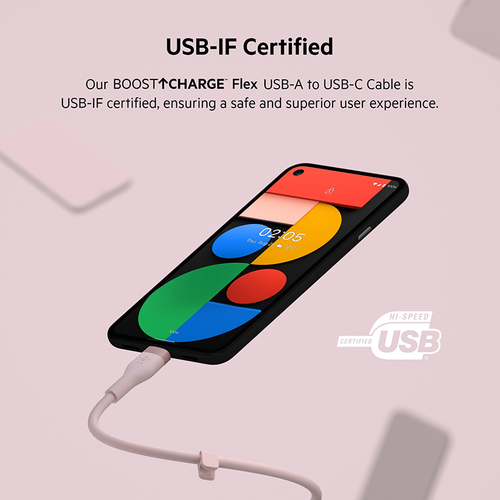 Belkin CAB008bt1MPK BoostCharge USB-C to USB-A Cable (Pink, 1M)