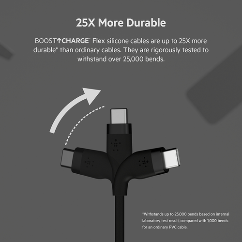 Belkin CAB009bt1MBK BoostCharge Flex USB-C to USB-C Cable (Black, 1M)