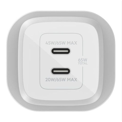 Belkin WCH013myWH BoostCharge Pro Dual USB-C GaN Wall Charger with PPS 65W