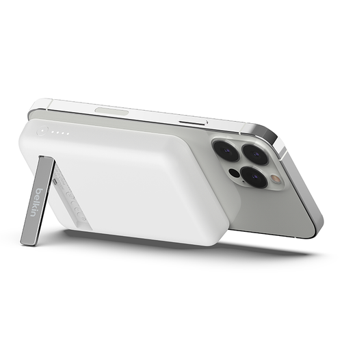 Belkin BPD004btWT BoostCharge Magnetic Wireless Power Bank 5K + Stand (White)