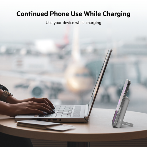 Belkin BPD004btWT BoostCharge Magnetic Wireless Power Bank 5K + Stand (White)