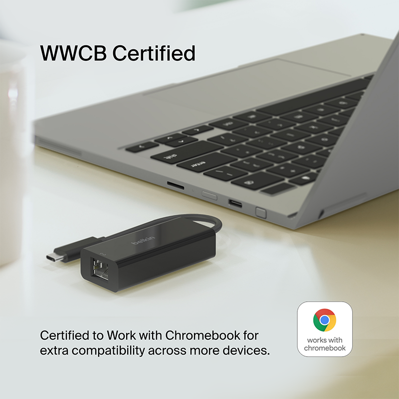 Belkin INC012btBK Connect USB-C to 2.5Gb Ethernet Adapter
