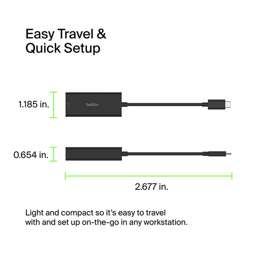 Belkin INC012btBK Connect USB-C to 2.5Gb Ethernet Adapter