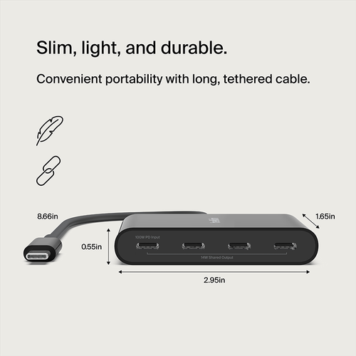 Belkin AVC018btBK Connect USB-C to 4-Port USB-C Hub