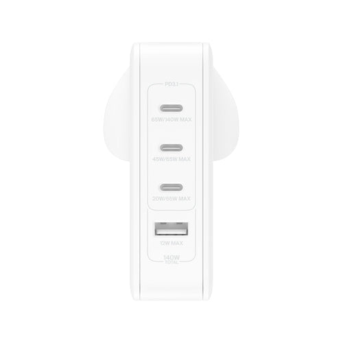 Belkin WCH014myWH BoostCharge Pro 140W 4-Port GaN Wall Charger