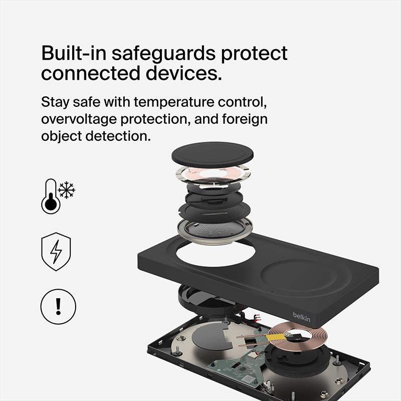 Belkin WIZ019btBK MagSafe 2-in-1 Wireless Charging Pad (Black)