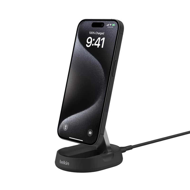 Belkin WIA008btBK Qi2 15W Wireless Charging Travel Stand (Black)