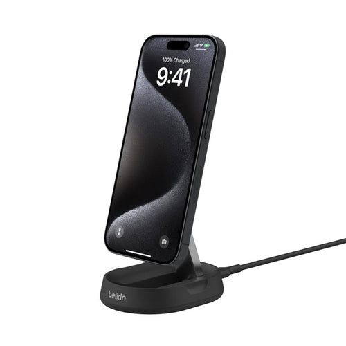 Belkin WIA008btBK Qi2 15W Wireless Charging Travel Stand (Black)