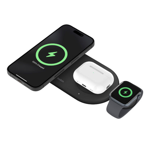Belkin WIZ022qcBK Qi2 3-in-1 Wireless Charging Pad (Black)