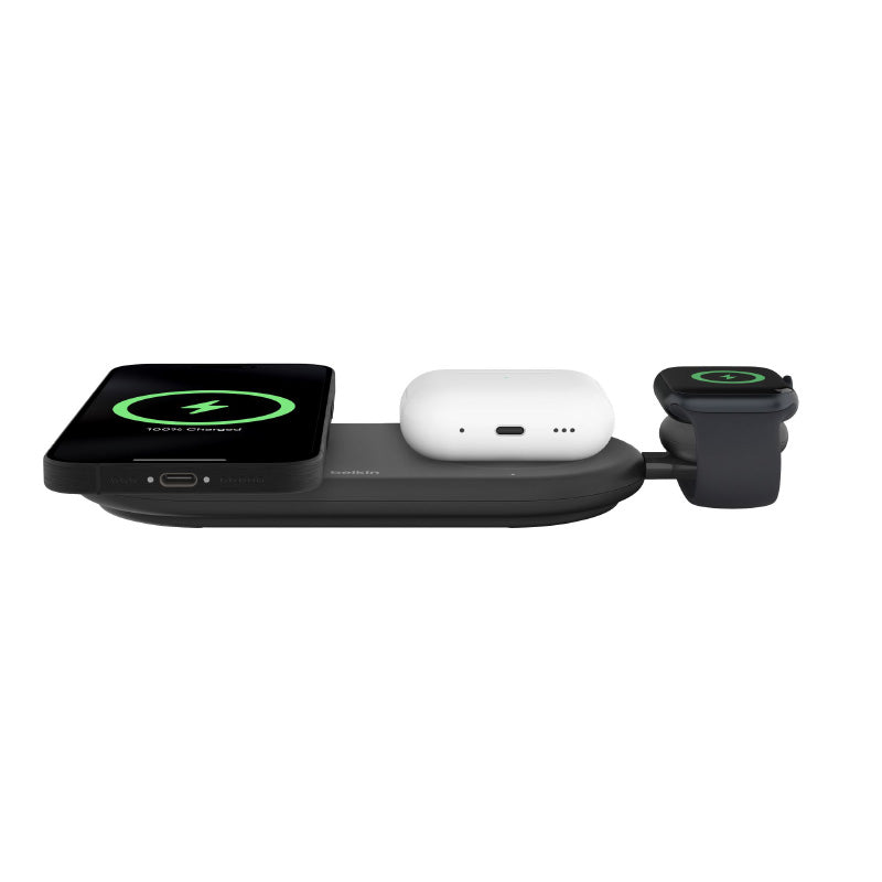 Belkin WIZ022qcBK Qi2 3-in-1 Wireless Charging Pad (Black)