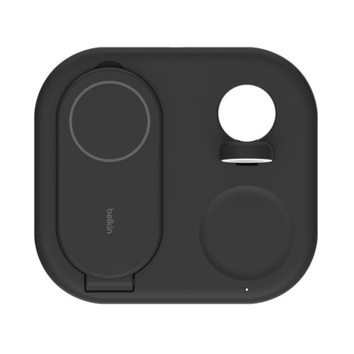 Belkin WIZ029myBK BoostCharge 3-in-1 Magnetic Foldable Wireless Charger with Qi2 15W (Black)