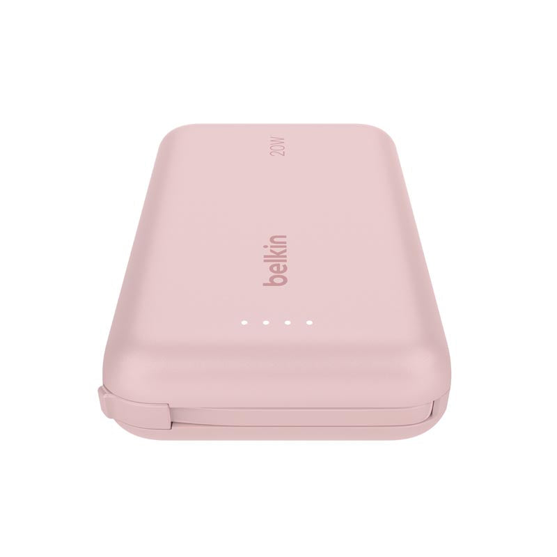 Belkin BPB021fqPK BoostCharge Power Bank 10K with Integrated Cable (Pink)