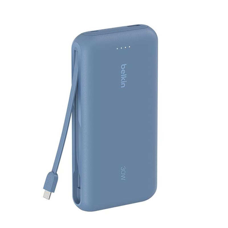 Belkin BPB024fqBL BoostCharge Power Bank 20K with Integrated Cable (Blue)