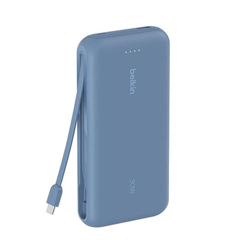 Belkin BPB024fqBL BoostCharge Power Bank 20K with Integrated Cable (Blue)