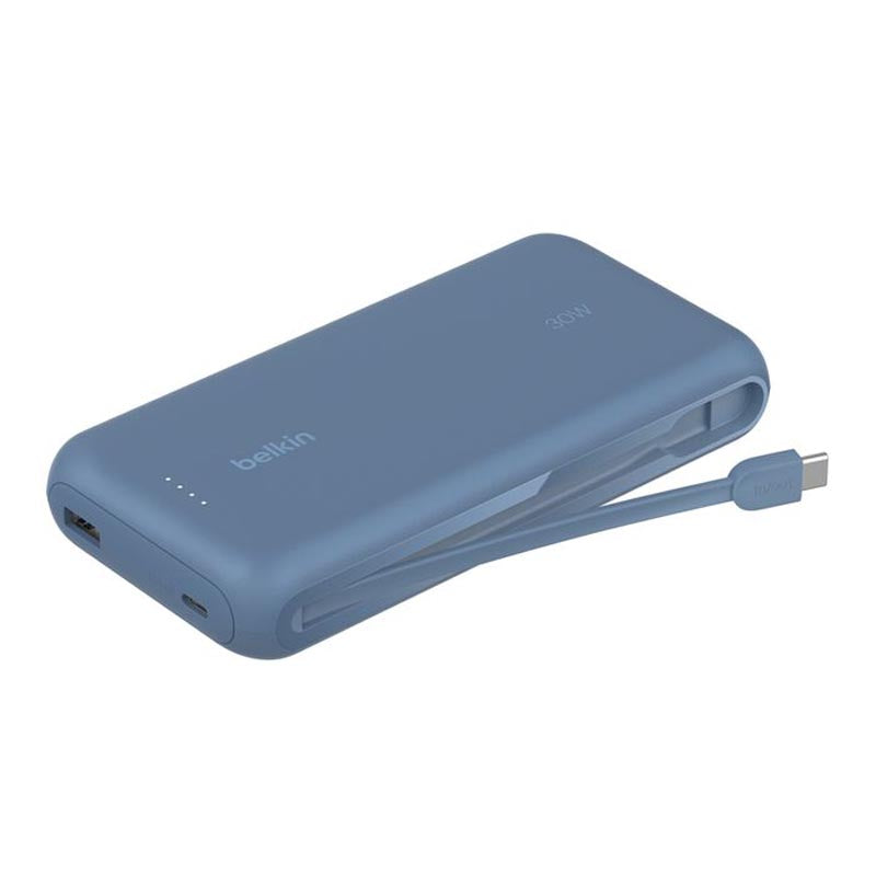 Belkin BPB024fqBL BoostCharge Power Bank 20K with Integrated Cable (Blue)