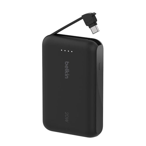 Belkin BPB021fqBK BoostCharge Power Bank 10K with Integrated Cable (Black)