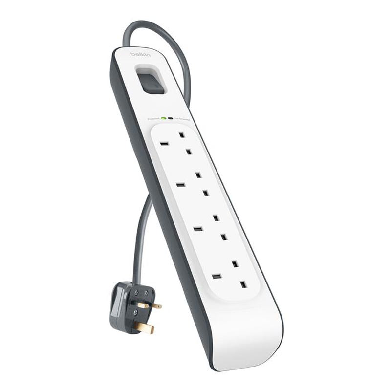 Belkin BSV400af2M 4Way 2M Surge Protection Strip (White)
