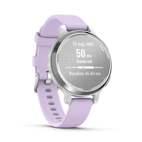 Garmin Lily 2 Active Silver with Purple Jasmine Silicone Band