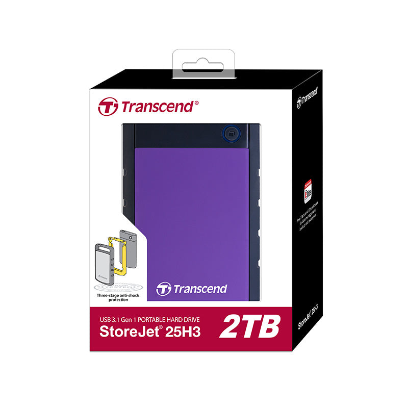 Transcend StoreJet 25H3 Portable HDD 2TB (Purple)
