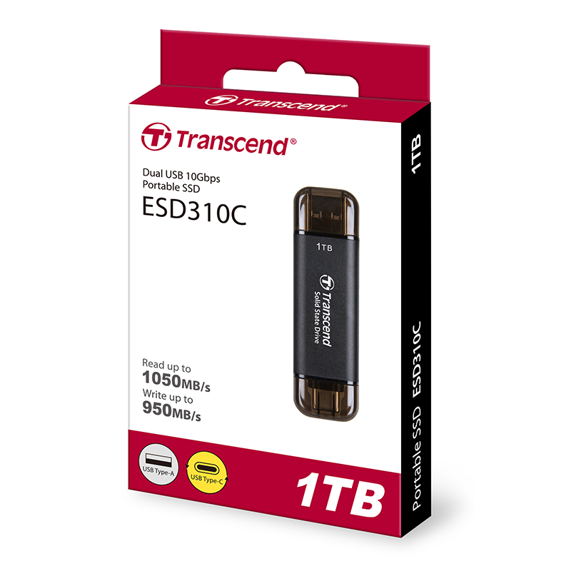 Transcend ESD310C Portable SSD 1TB (Black)